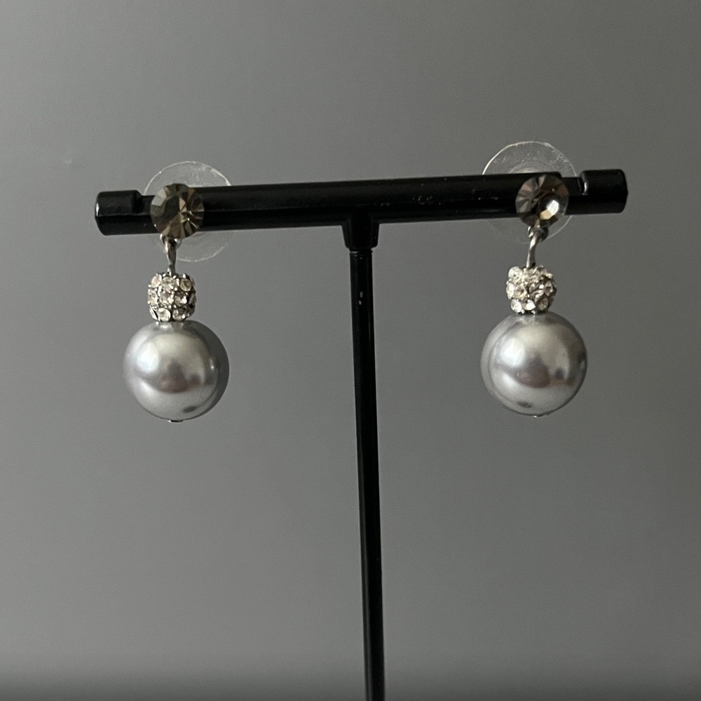 Majorica Gray Pearl Dangle Earrings